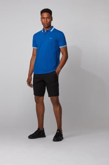 Koszulki Polo BOSS Cotton Piqué Głęboka Niebieskie Męskie (Pl83821)
